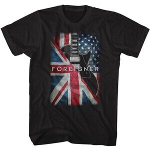 Foreigner Flags And Guitar Vintage Rock Band Tour Graphic Shirt 101